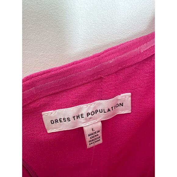 Dress The Population Bailey Off-Shoulder Bodycon Midi Dress in Hot Pink, Large - Picture 5 of 8